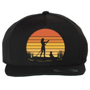 Paddle Surf Mother And Child Sunset Wool Snapback Cap