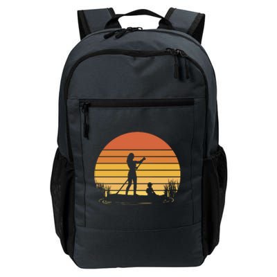 Paddle Surf Mother And Child Sunset Daily Commute Backpack