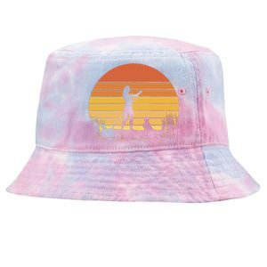 Paddle Surf Mother And Child Sunset Tie-Dyed Bucket Hat