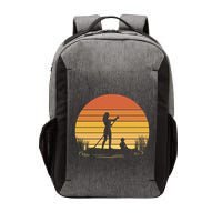 Paddle Surf Mother And Child Sunset Vector Backpack
