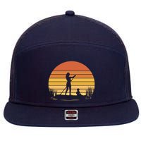 Paddle Surf Mother And Child Sunset 7 Panel Mesh Trucker Snapback Hat