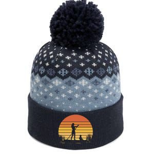 Paddle Surf Mother And Child Sunset The Baniff Cuffed Pom Beanie