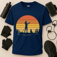 Paddle Surf Mother And Child Sunset Cooling Performance Crew T-Shirt