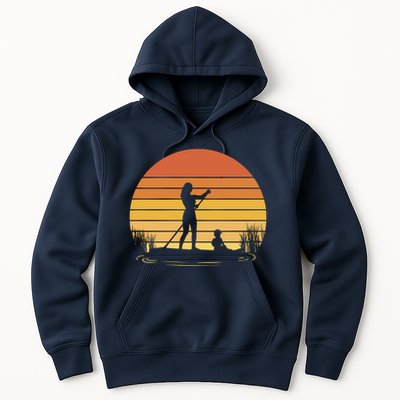 Paddle Surf Mother And Child Sunset Hoodie