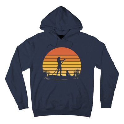 Paddle Surf Mother And Child Sunset Hoodie