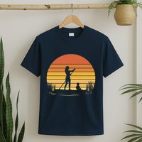 Paddle Surf Mother And Child Sunset T-Shirt