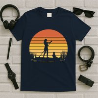Paddle Surf Mother And Child Sunset T-Shirt