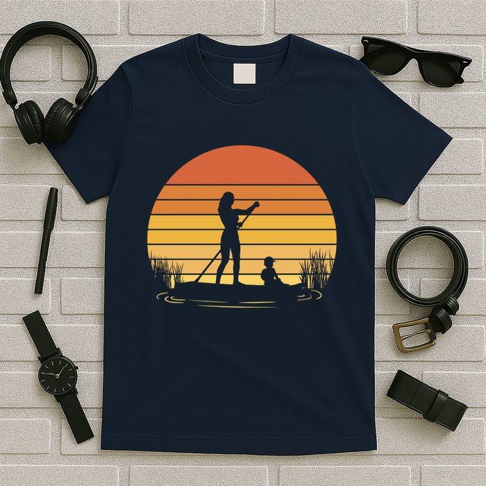 Paddle Surf Mother And Child Sunset T-Shirt