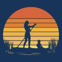Paddle Surf Mother And Child Sunset T-Shirt