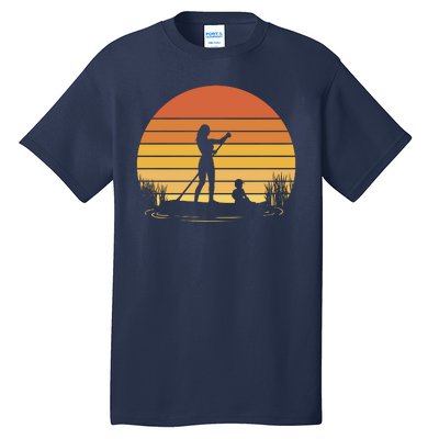 Paddle Surf Mother And Child Sunset Tall T-Shirt