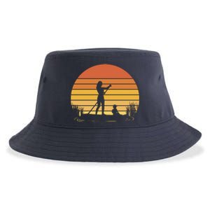 Paddle Surf Mother And Child Sunset Sustainable Bucket Hat