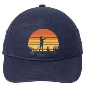 Paddle Surf Mother And Child Sunset 7-Panel Snapback Hat