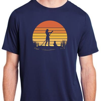 Paddle Surf Mother And Child Sunset Adult ChromaSoft Performance T-Shirt