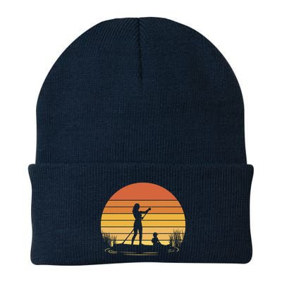 Paddle Surf Mother And Child Sunset Beanie