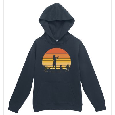 Paddle Surf Mother And Child Sunset Urban Pullover Hoodie