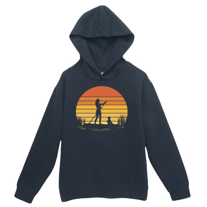 Paddle Surf Mother And Child Sunset Urban Pullover Hoodie