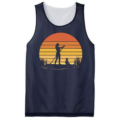 Paddle Surf Mother And Child Sunset Mesh Reversible Basketball Jersey Tank