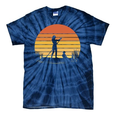 Paddle Surf Mother And Child Sunset Tie-Dye T-Shirt