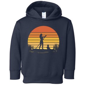 Paddle Surf Mother And Child Sunset Toddler Hoodie