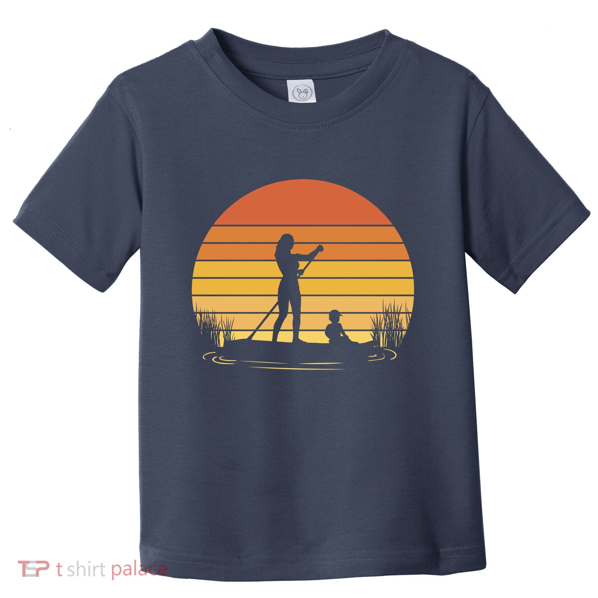 Paddle Surf Mother And Child Sunset Toddler T-Shirt