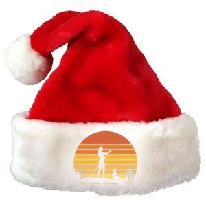 Paddle Surf Mother And Child Sunset Premium Christmas Santa Hat