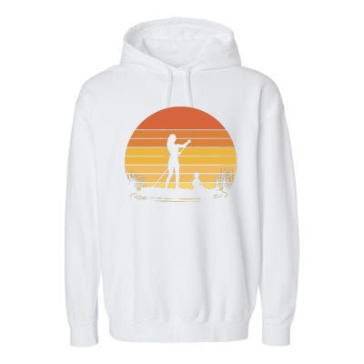 Paddle Surf Mother And Child Sunset Garment-Dyed Fleece Hoodie