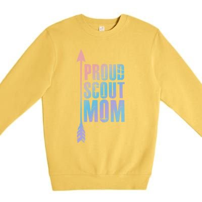 Proud Scout Mom Meaningful Gift Parent Mother Of Club Cool Gift Premium Crewneck Sweatshirt