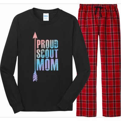 Proud Scout Mom Meaningful Gift Parent Mother Of Club Cool Gift Long Sleeve Pajama Set