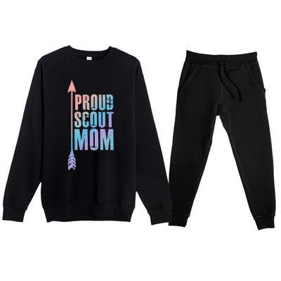 Proud Scout Mom Meaningful Gift Parent Mother Of Club Cool Gift Premium Crewneck Sweatsuit Set