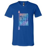 Proud Scout Mom Meaningful Gift Parent Mother Of Club Cool Gift V-Neck T-Shirt