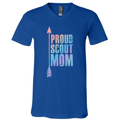 Proud Scout Mom Meaningful Gift Parent Mother Of Club Cool Gift V-Neck T-Shirt