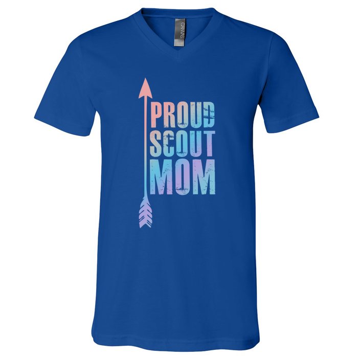 Proud Scout Mom Meaningful Gift Parent Mother Of Club Cool Gift V-Neck T-Shirt