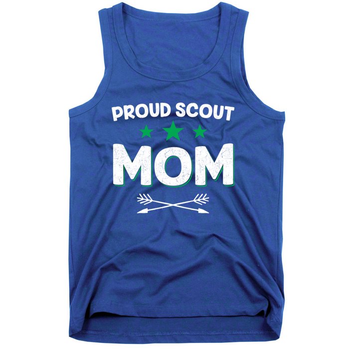 Proud Scout Mom Gift Scouting Camping Mothers Day Funny Gift Tank Top