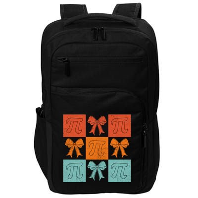 Pi Symbol Math Bow Retro Checkered Grid Pattern Gift Impact Tech Backpack