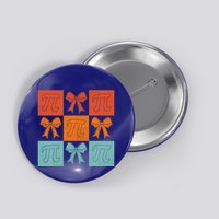 Pi Symbol Math Bow Retro Checkered Grid Pattern Gift Button