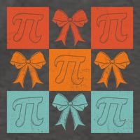 Pi Symbol Math Bow Retro Checkered Grid Pattern Gift Vector Backpack