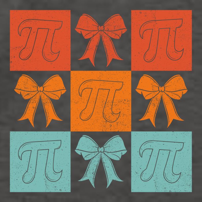 Pi Symbol Math Bow Retro Checkered Grid Pattern Gift Vector Backpack