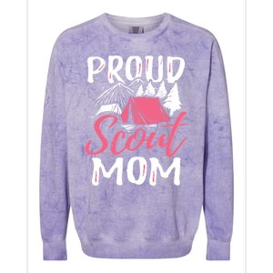 Proud Scout Mom Scouting Den Leader Cub Camping Troop Gift Cute Gift Colorblast Crewneck Sweatshirt