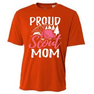 Proud Scout Mom Scouting Den Leader Cub Camping Troop Gift Cute Gift Cooling Performance Crew T-Shirt