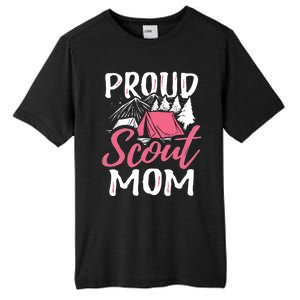 Proud Scout Mom Scouting Den Leader Cub Camping Troop Gift Cute Gift Tall Fusion ChromaSoft Performance T-Shirt