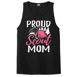 Proud Scout Mom Scouting Den Leader Cub Camping Troop Gift Cute Gift PosiCharge Competitor Tank