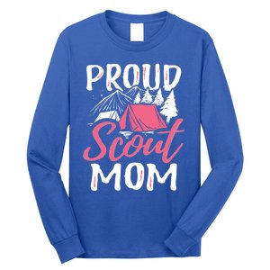 Proud Scout Mom Scouting Den Leader Cub Camping Troop Gift Cute Gift Long Sleeve Shirt