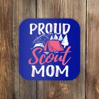 Proud Scout Mom Scouting Den Leader Cub Camping Troop Gift Cute Gift Coaster