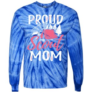 Proud Scout Mom Scouting Den Leader Cub Camping Troop Gift Cute Gift Tie-Dye Long Sleeve Shirt