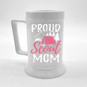 Proud Scout Mom Scouting Den Leader Cub Camping Troop Gift Cute Gift Beer Stein