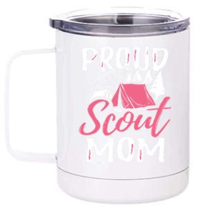 Proud Scout Mom Scouting Den Leader Cub Camping Troop Gift Cute Gift 12 oz Stainless Steel Tumbler Cup