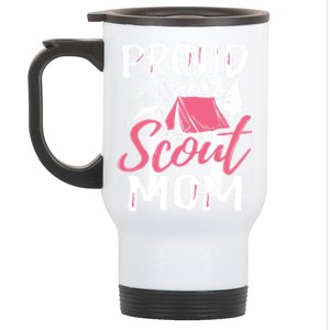 Proud Scout Mom Scouting Den Leader Cub Camping Troop Gift Cute Gift Stainless Steel Travel Mug