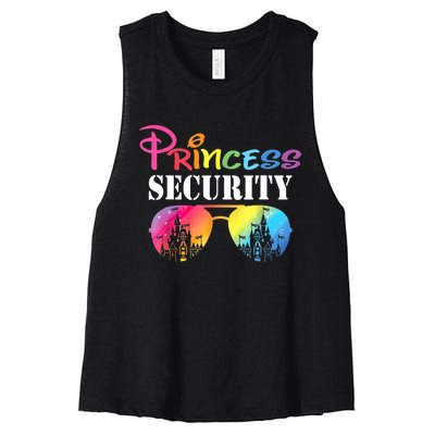 Princess Security Mom Dad Family Birthday Halloween Funny Women's Racerback Cropped Tank