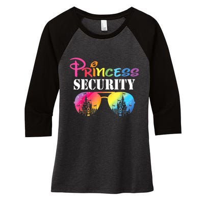 Princess Security Mom Dad Family Birthday Halloween Funny Women's Tri-Blend 3/4-Sleeve Raglan Shirt