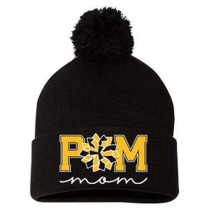 Pom Squad Mom For Dance Cheer Spirit Squad Pom Pom 12in Knit Beanie